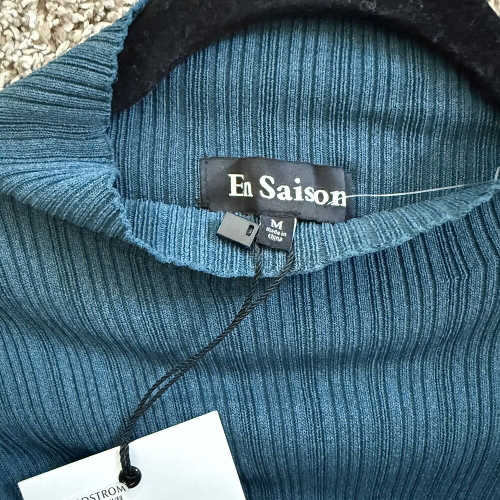 NWT Nordstrom En Saison Lafayette Mixed Media Maxi dress medium teal - Picture 9 of 14
